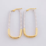 Candongas Clip 2.35g / 4.1cm Dos Oros Amarillo Blanco 18K