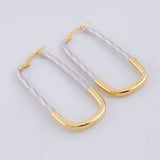 Candongas Clip 2.35g / 4.1cm Dos Oros Amarillo Blanco 18K