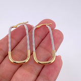 Candongas Clip 2.35g / 4.1cm Dos Oros Amarillo Blanco 18K