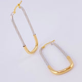 Candongas Clip 2.35g / 4.1cm Dos Oros Amarillo Blanco 18K