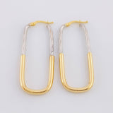 Candongas Clip 2.4g / 4.1cm Dos Oros Amarillo Blanco 18K