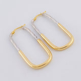 Candongas Clip 2.4g / 4.1cm Dos Oros Amarillo Blanco 18K