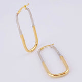 Candongas Clip 2.4g / 4.1cm Dos Oros Amarillo Blanco 18K