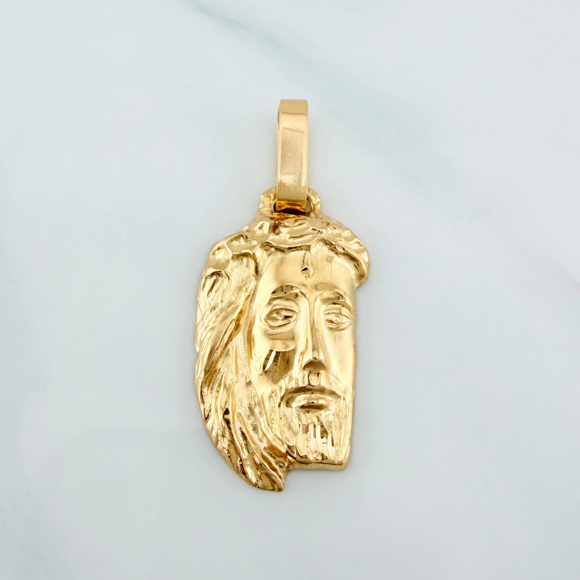 Dije Rostro Cristo 6.2 g / 4.8 cm Oro Amarillo 18K