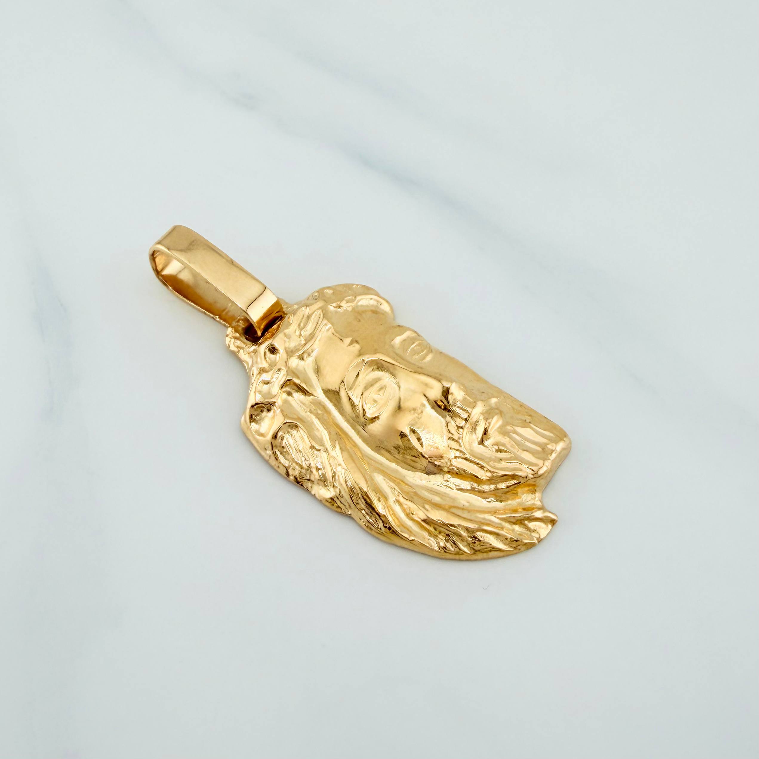 Dije Rostro Cristo 6.2 g / 4.8 cm Oro Amarillo 18K