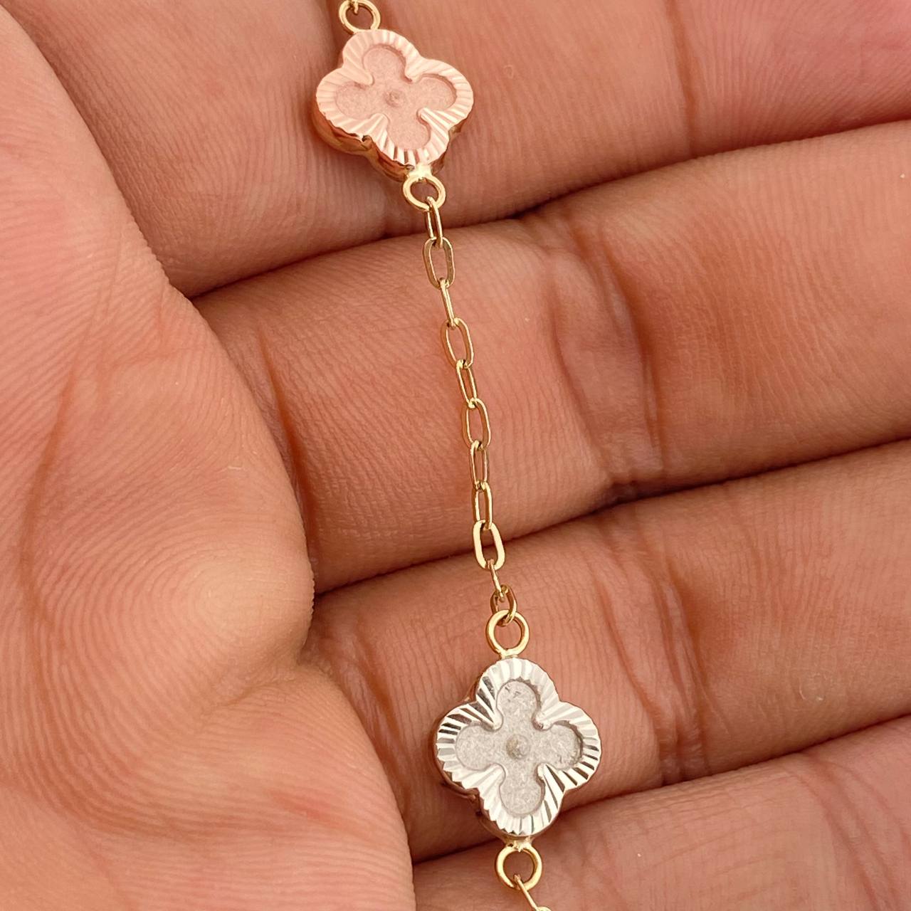 Pulso Trebol Cajon 3.15gr / 18.5cm / 1.75mm Tres Oros 18K %