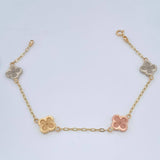 Pulso Trebol Cajon 3.15gr / 18.5cm / 1.75mm Tres Oros 18K %