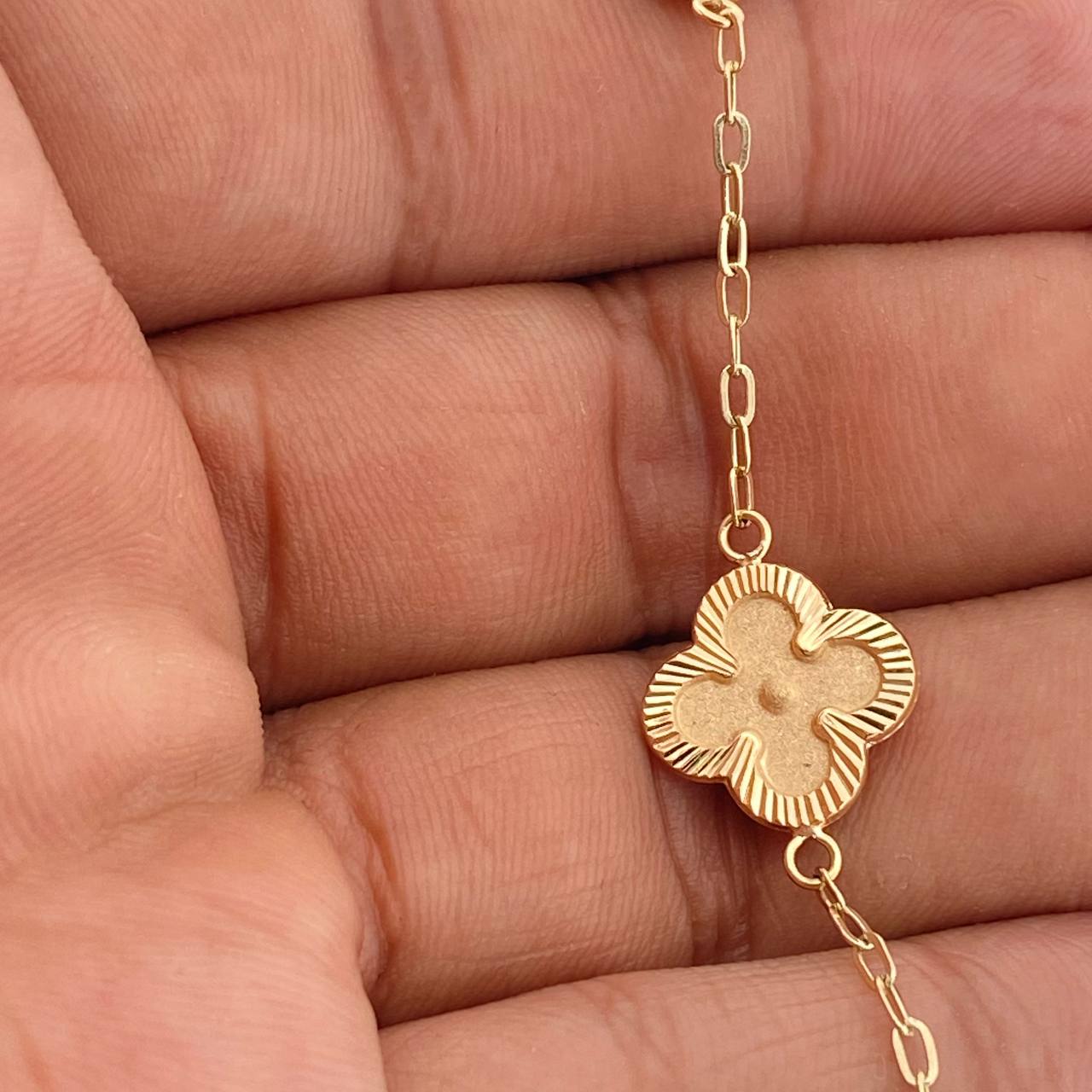 Pulso Trebol Cajon 3.65gr / 19cm / 1.75mm Oro Amarillo 18K %