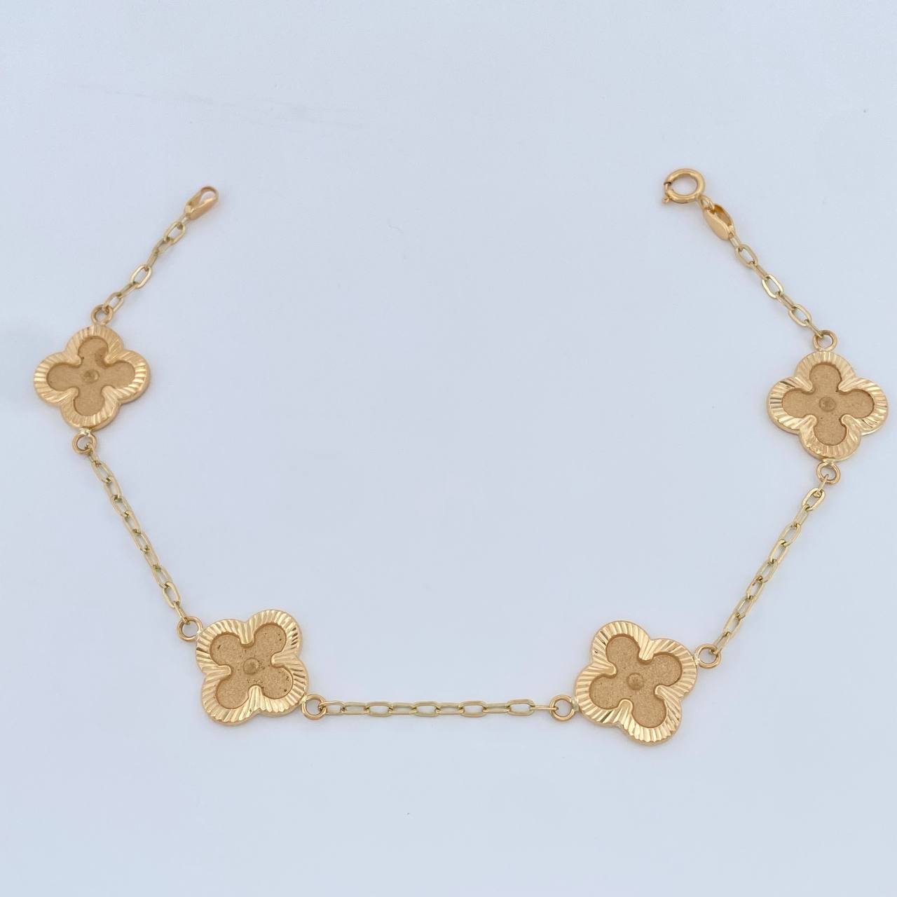 Pulso Trebol Cajon 3.7gr / 19.2cm / 1.7mm Oro Amarillo 18K %