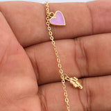 Tobillera Aro Seguido Figuras Corazon 3.5gr / 26.1cm / 1.44mm Oro Amarillo 18K %
