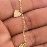 Tobillera Aro Seguido Figuras  3.55gr / 26cm / 1.5mm Oro Amarillo 18K %