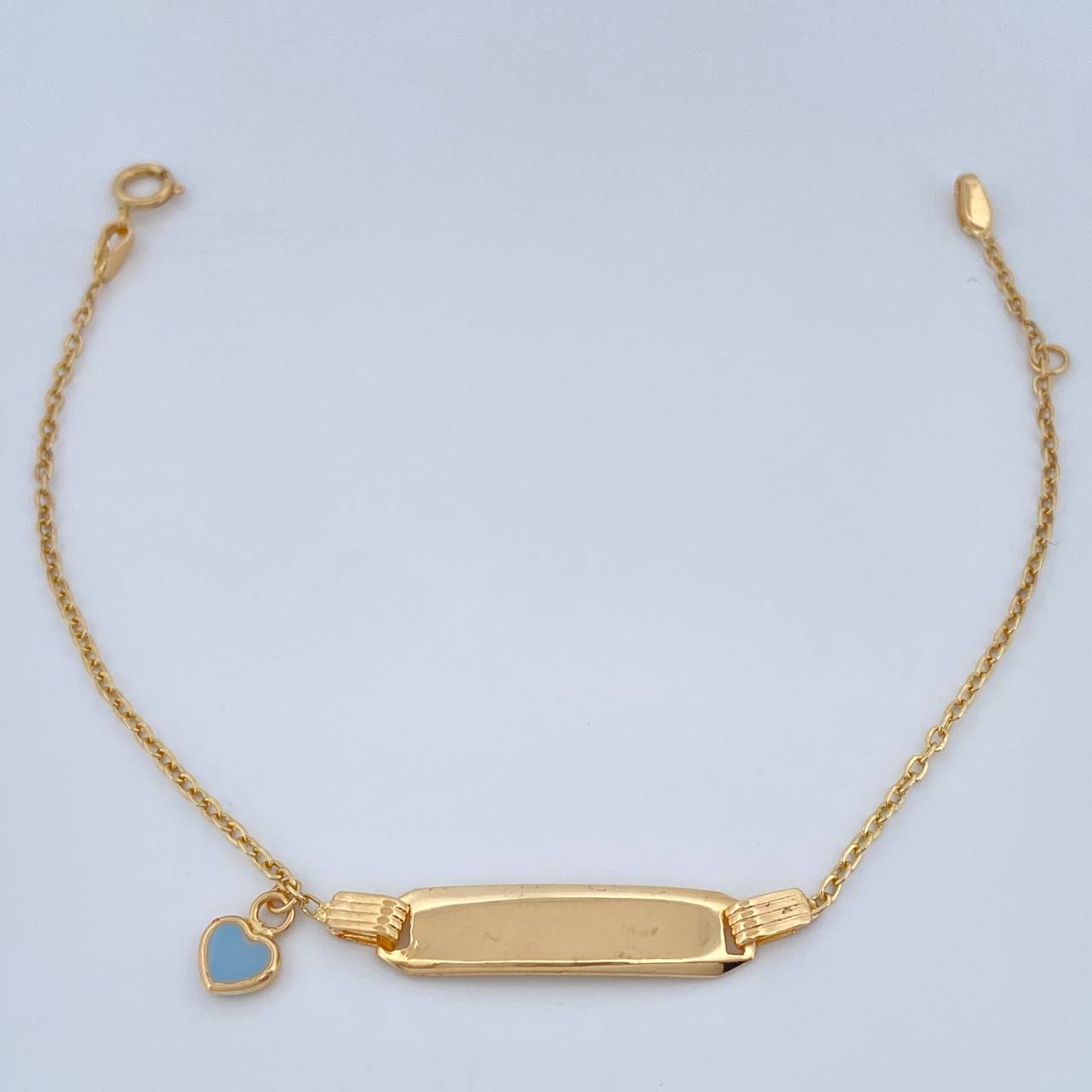 Pulso Bebé Placa Aro Seguido Corazon 1.6gr / 16cm / 1mm Oro Amarillo 18K %