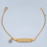 Pulso Bebé Placa Aro Seguido Corazon 1.6gr / 16cm / 1mm Oro Amarillo 18K %