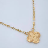 Cadena Trebol Cajon 3.3gr / 44.5cm / 1.77mm Oro Amarillo 18K %