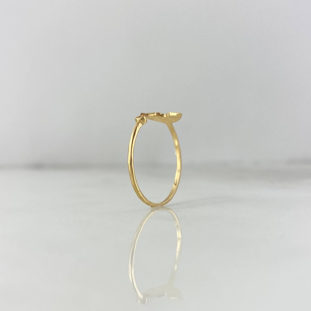 Anillo Cola Delfin 0.9gr / T7 3/4 / Circon Blanco Oro Amarillo ©
