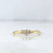 Anillo Dos Lineas Punteadas 1.4gr / T6 3/4 / Circones Blancos Oro Amarillo