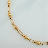 Pulso Rustico Bolas 4.65gr / 21.5cm / 3.95mm Oro Amarillo 18K %