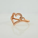 Anillo Corazon Silueta 2.2gr / T7 1/2 / Oro Rosa 18K %