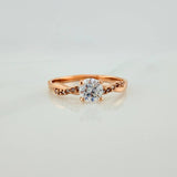 Anillo Solitario Entrelazado 2gr / T7 1/4 / Oro Rosa 18K %