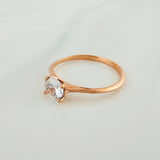 Anillo Solitario 1.4gr / T6 3/4 / Oro Rosa 18K %