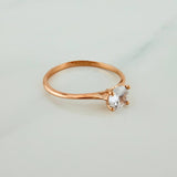 Anillo Solitario 1.4gr / T6 3/4 / Oro Rosa 18K %