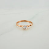 Anillo Solitario 1.8gr / T7 1/2 / Oro Rosa 18K %