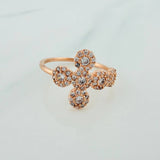 Anillo Cruz Tupida 2.2gr / T6 1/2 / Oro Rosa 18K %