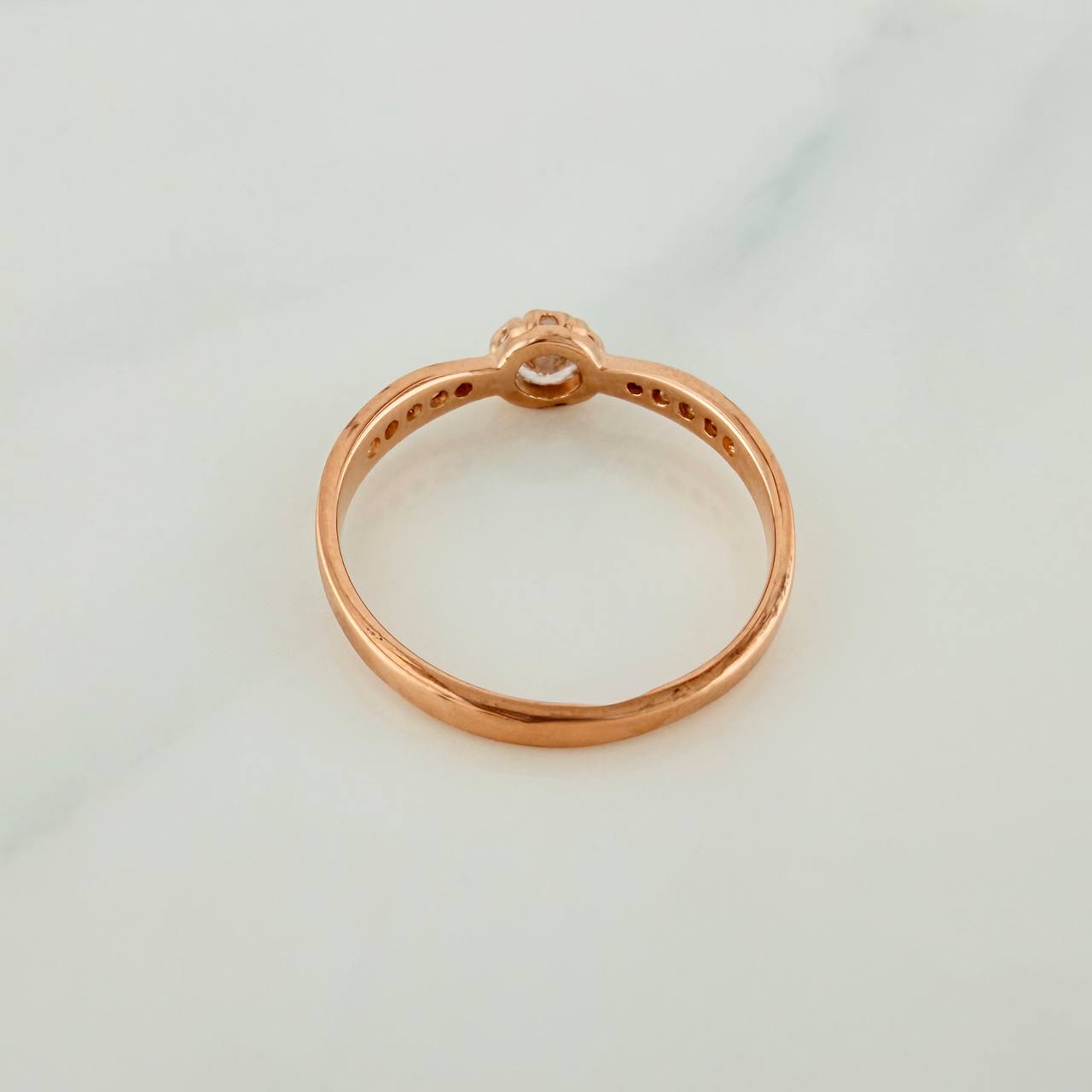Anillo Solitario Churumbela 1.85gr / T6 1/2 / Oro Rosa 18K %