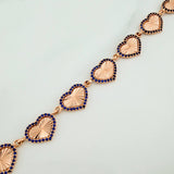 Pulso Corazones 10.5gr / 20cm / 9.5mm Oro Rosa 18K %