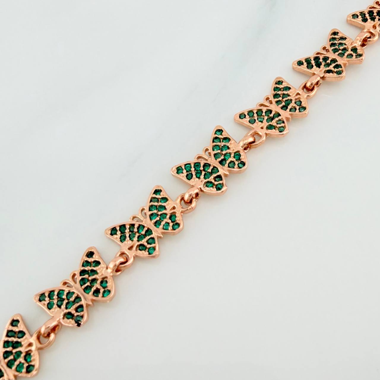 Pulso Mariposas 10.2gr / 19.5cm / 7.5mm Oro Rosa 18K %