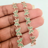 Pulso Mariposas 10.2gr / 19.5cm / 7.5mm Oro Rosa 18K %