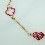 Pulso Trebol Corazon Aro Seguido 3.25gr / 18cm / 1mm Oro Amarillo 18K %