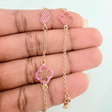 Pulso Trebol Corazon Aro Seguido 3.25gr / 18cm / 1mm Oro Amarillo 18K %