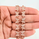 Pulso Mariposas 10.6gr / 19.5cm / 6.75mm Oro Rosa 18K