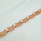 Pulso Mariposas 10.6gr / 19.5cm / 6.75mm Oro Rosa 18K