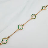 Pulso Trebol Aro Seguido 3.75gr / 19.5cm / 0.8mm Oro Amarillo 18K &