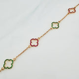 Pulso Trebol Aro Seguido 3.35gr / 19cm / 0.9mm Oro Amarillo 18K &