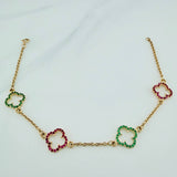 Pulso Trebol Aro Seguido 3.35gr / 19cm / 0.9mm Oro Amarillo 18K &