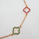 Pulso Trebol Aro Seguido 3.35gr / 19cm / 0.9mm Oro Amarillo 18K &