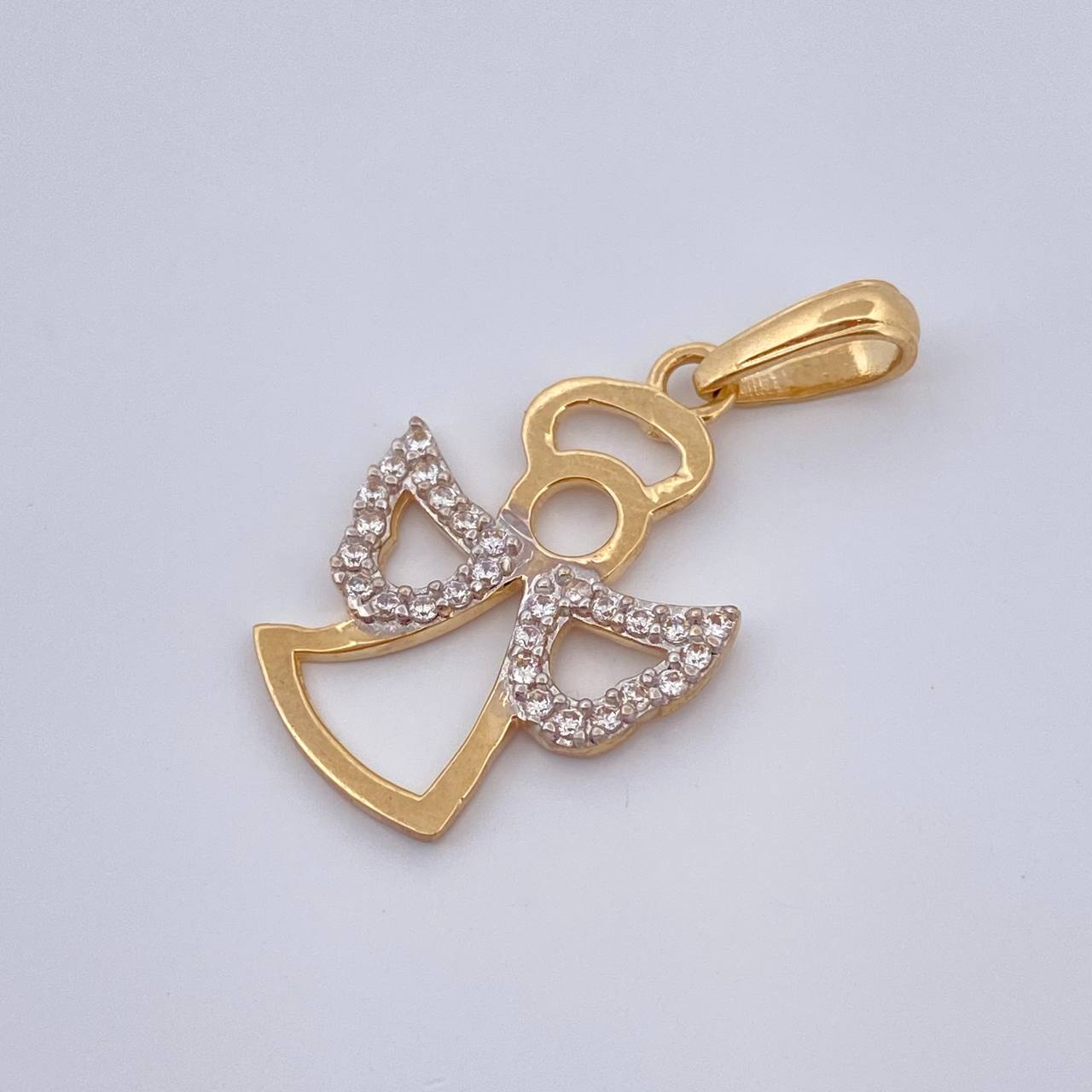 Dije Angelito 1.45gr / 2.6cm / Dos Oros Amarillo Blanco 18K %