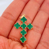 Dije Cruz Trebol 2.45gr / 3.5cm / Oro Amarillo Nac.Esp. 18K %