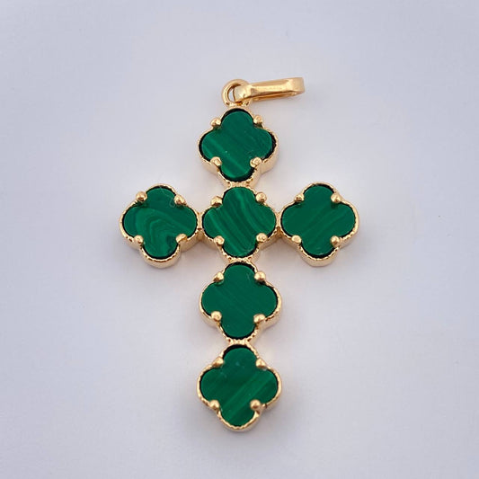 Dije Cruz Trebol 2.45gr / 3.5cm / Oro Amarillo Nac.Esp. 18K %