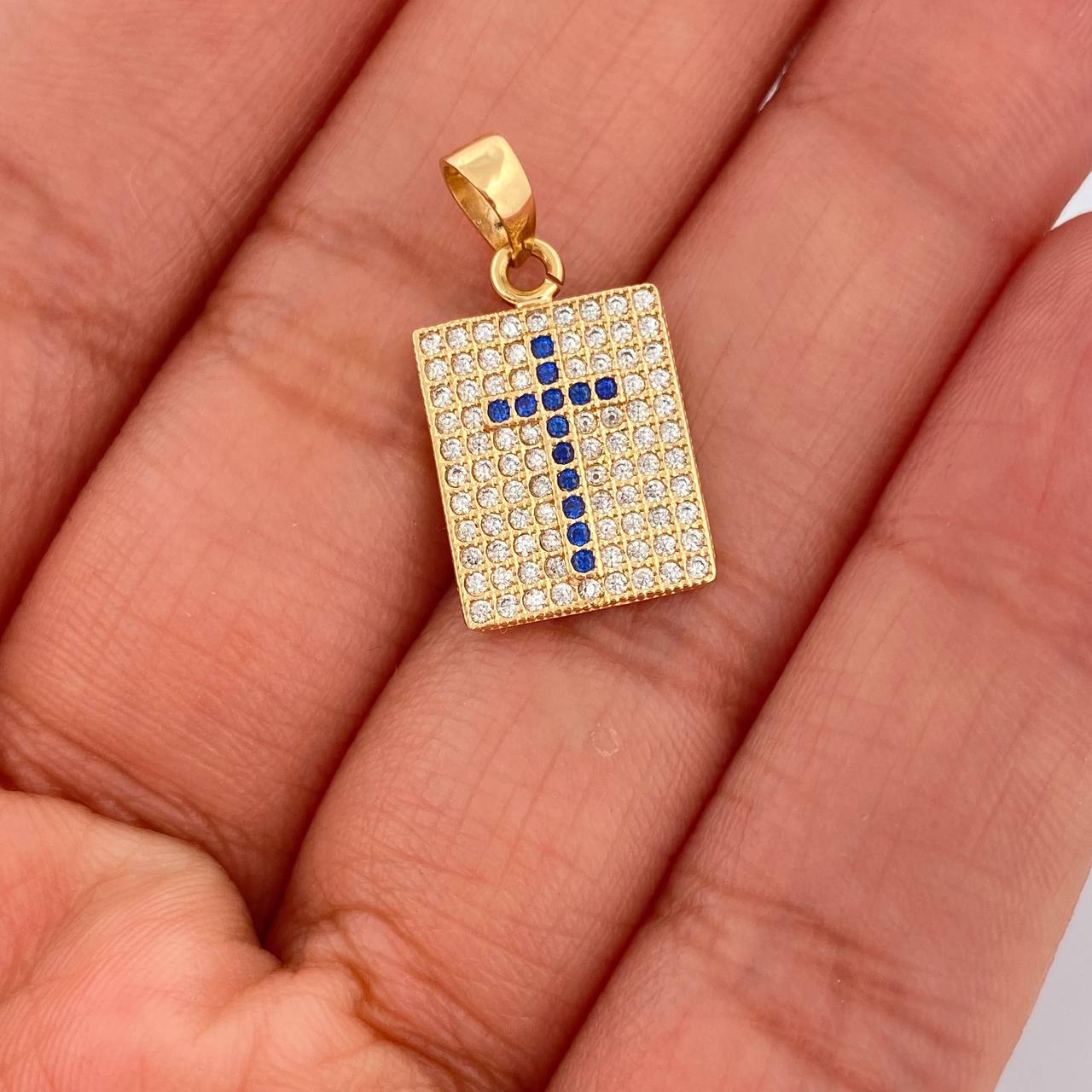 Dije Placa Cruz 1.85gr / 2.1cm / Oro Amarillo 18K %