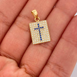 Dije Placa Cruz 1.85gr / 2.1cm / Oro Amarillo 18K %