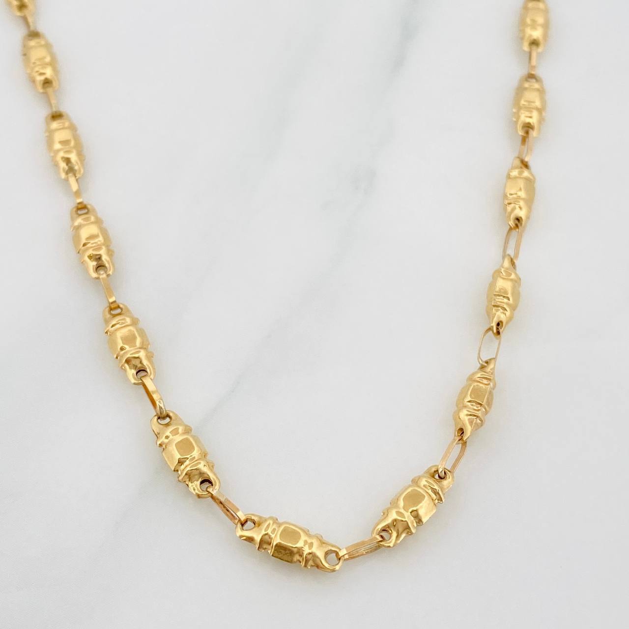 Cadena Rustica Barril 8.65g / 60cm / 3.21mm Oro Amarillo 18K