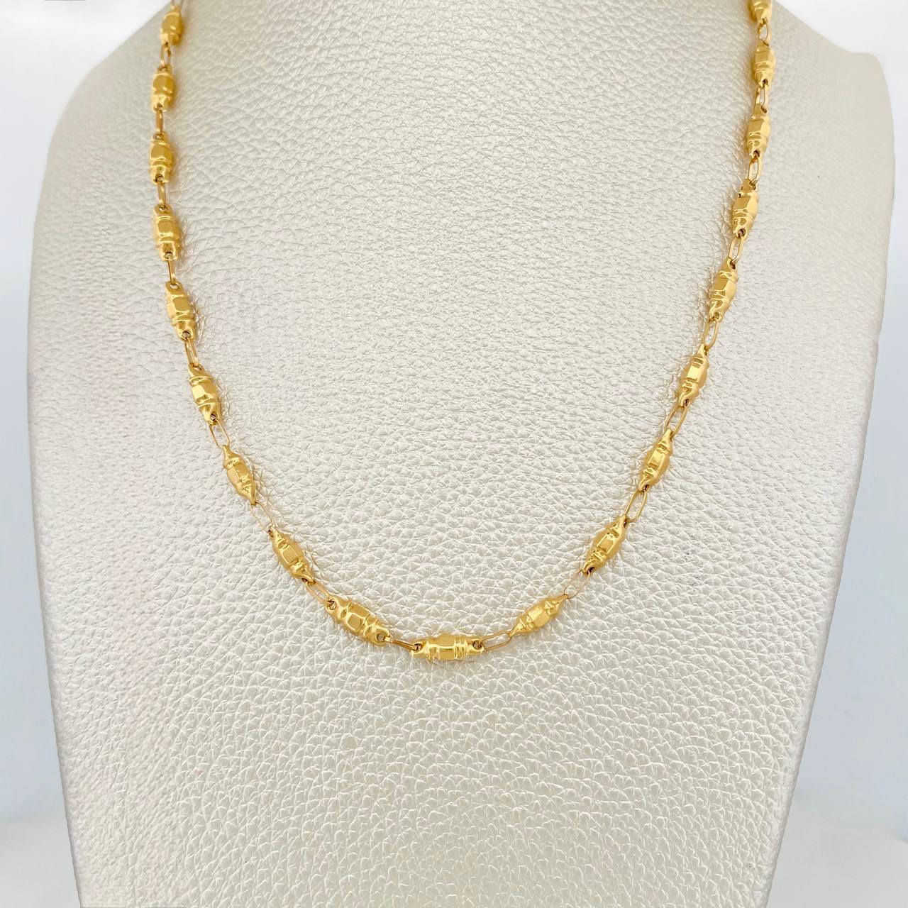 Cadena Rustica Barril 8.65g / 60cm / 3.21mm Oro Amarillo 18K