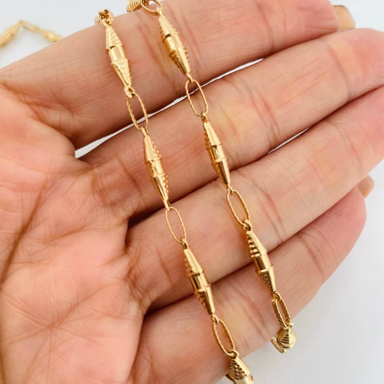 Cadena Rustica Dubai 9.35g / 60cm / 3.34mm Oro Amarillo 18K