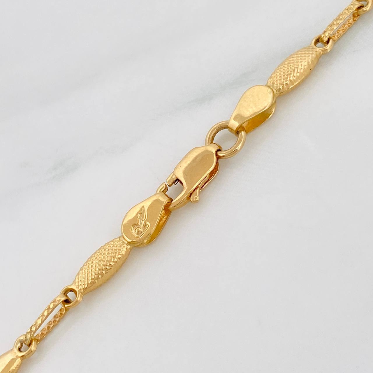 Cadena Rustica Eslabon 9.15g / 60cm / 3.14mm Oro Amarillo 18K