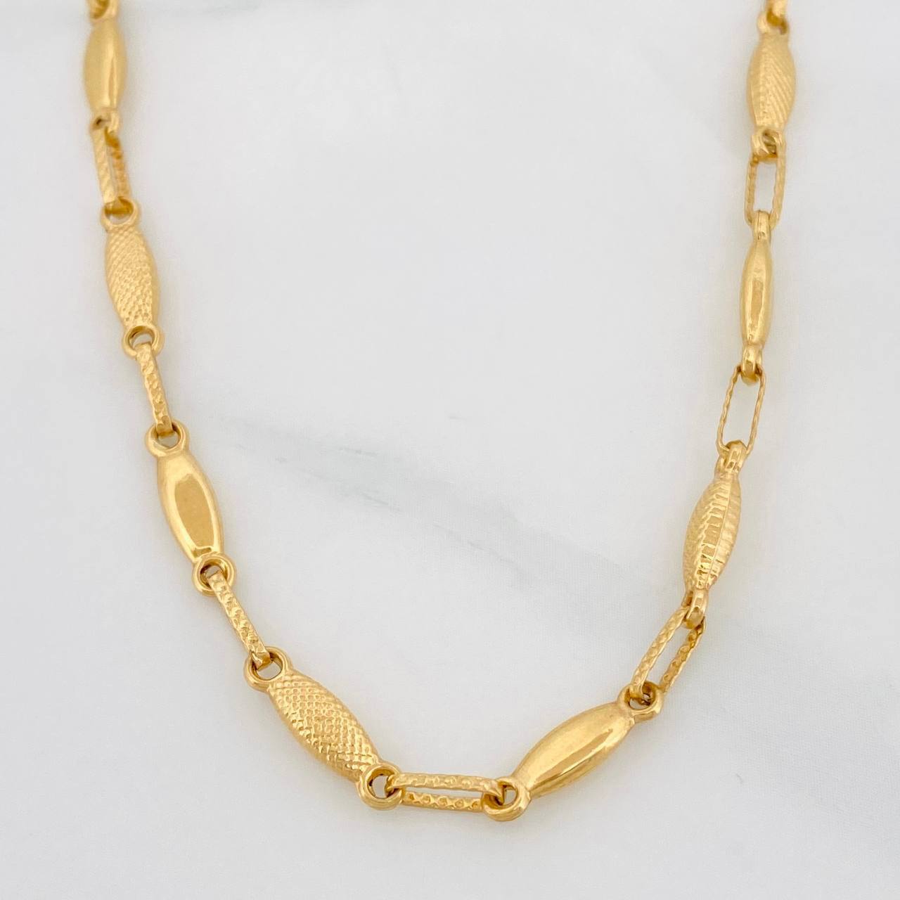 Cadena Rustica Eslabon 9.15g / 60cm / 3.14mm Oro Amarillo 18K