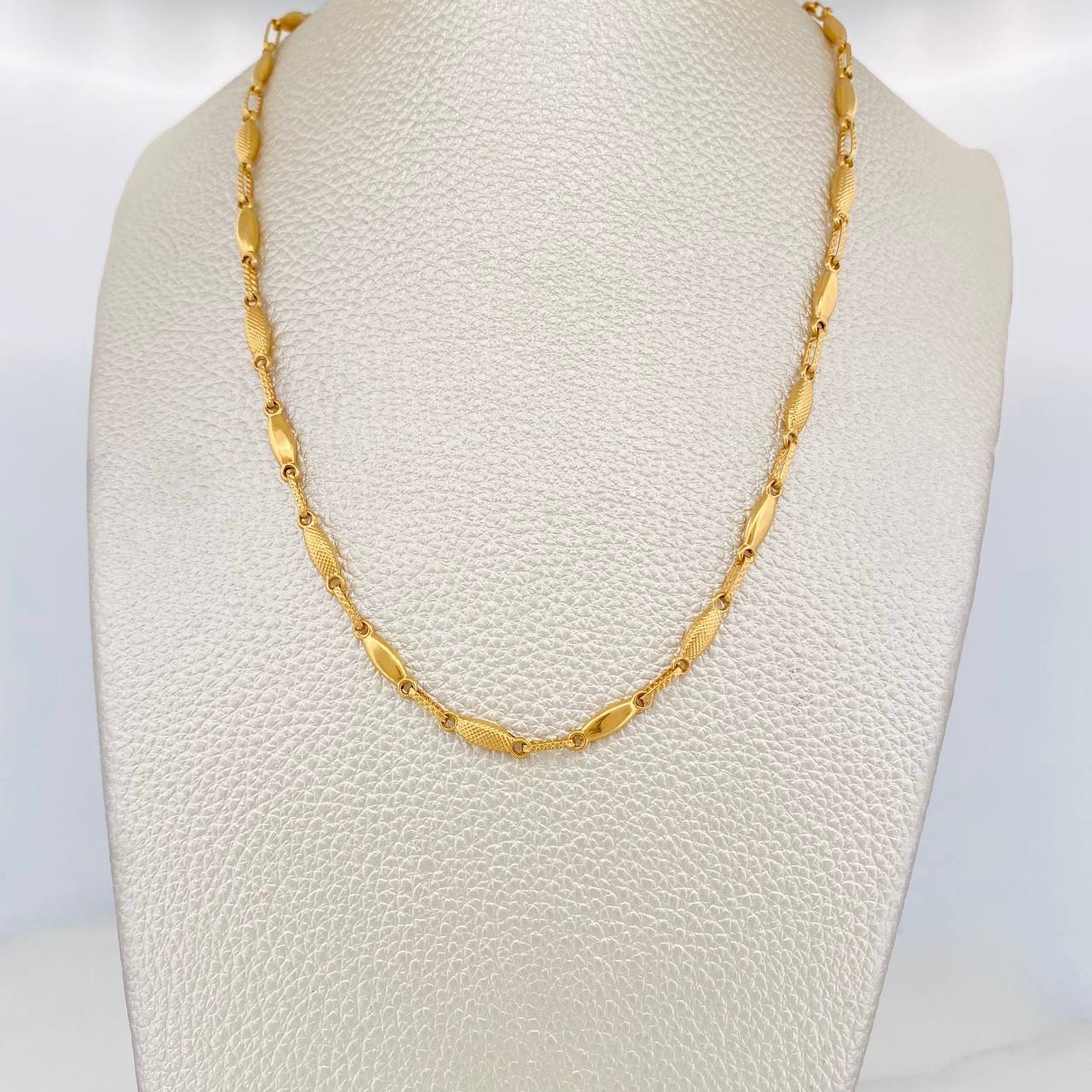 Cadena Rustica Eslabon 9.15g / 60cm / 3.14mm Oro Amarillo 18K
